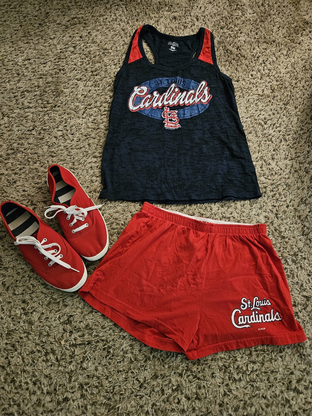St. Louis Cardinals Navy & Red Tank and Red Shorts Set